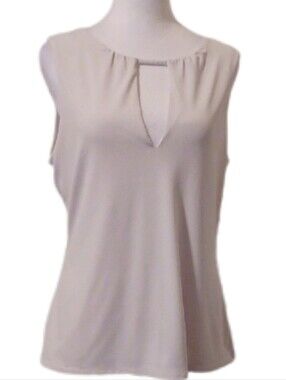 <> Express Cream Sleeveless Keyhole Top Women's Size Large